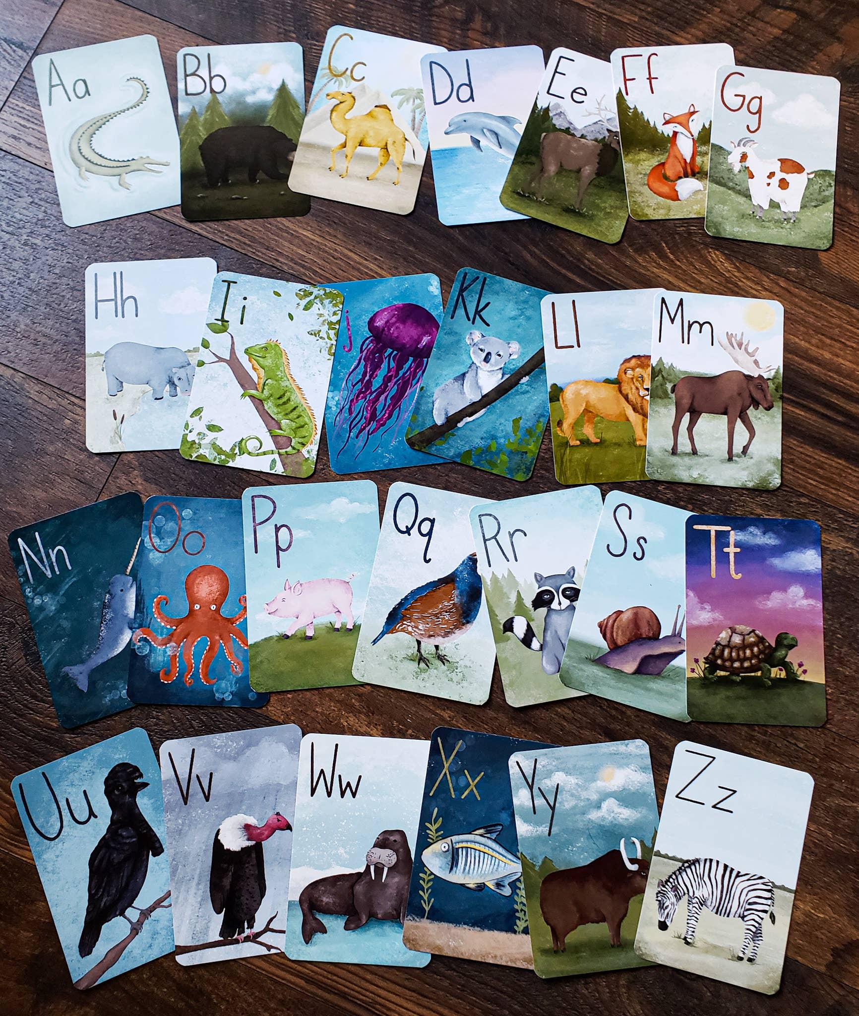 Animal Alphabet Flashcards (Set of 26 Cards)