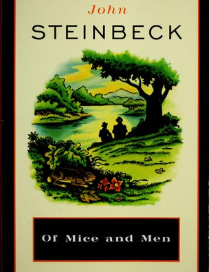 Of Mice and Men, John Steinbeck, Paperback book cover