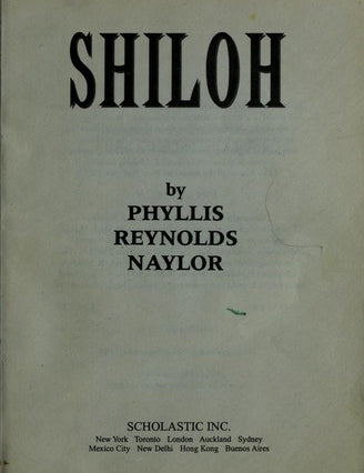 Shiloh, Phyllis Reynolds Naylor, Paperback book cover