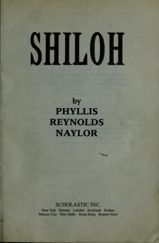 Shiloh, Phyllis Reynolds Naylor, Paperback book cover