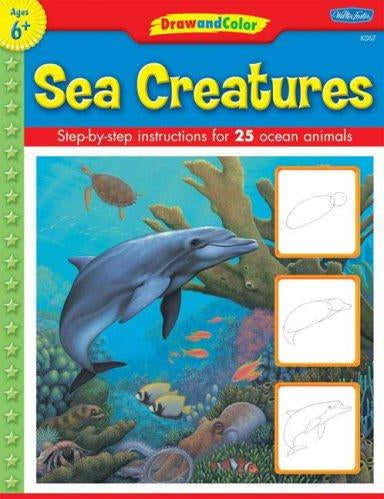 Sea Creatures: Step-by-step Instructions for 25 Ocean Animals, Russell Farrell, Paperback book cover